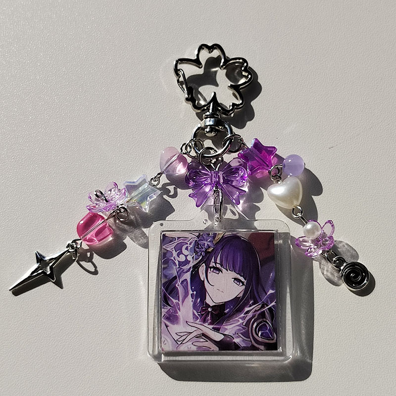 Handmade Raiden shogun inspiration keychain aesthetic