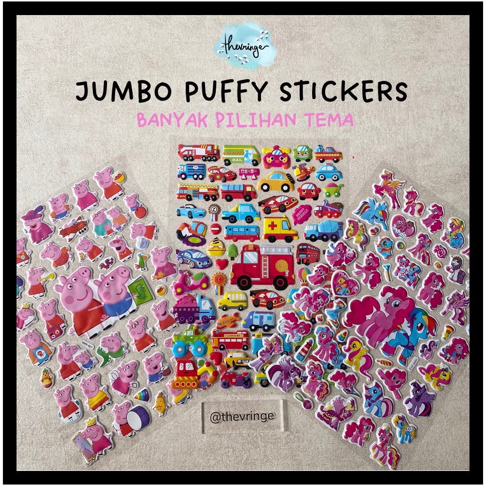

JUMBO Puffy Sticker Timbul 3D Stiker Anak Timbul Besar Pony Peppa Paw Patrol