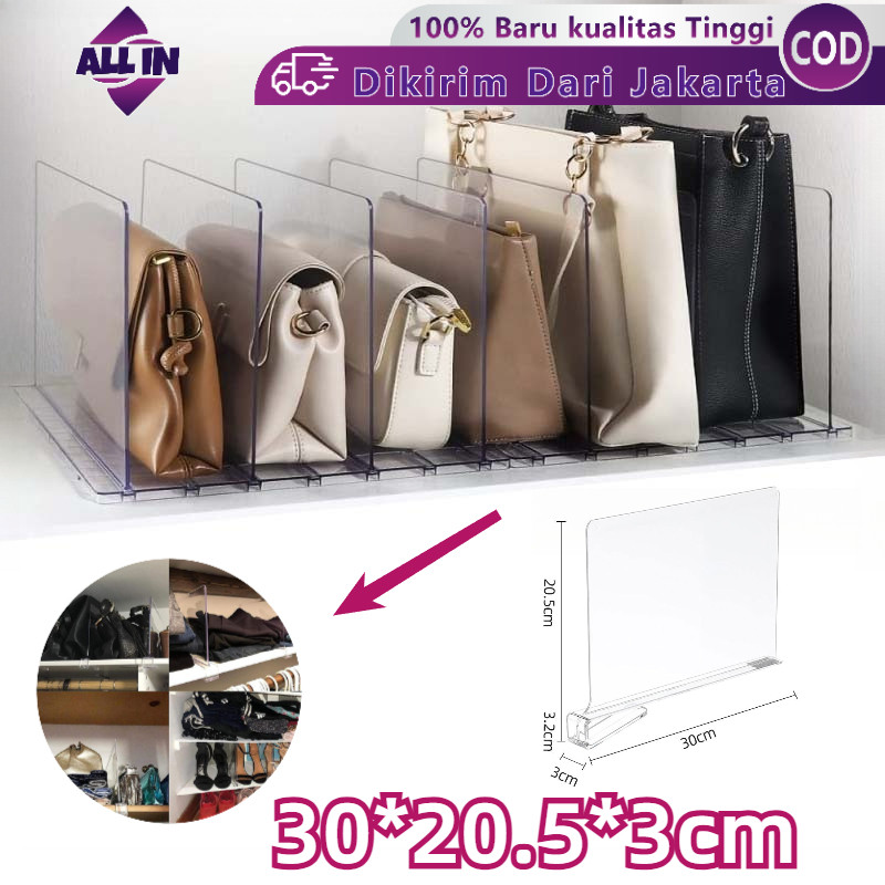Lemari Pakaian Transparan Sekat Sekat Pembatas Rak Laci Lemari Akrilik Sekat Lemari Buku Akrilik Sek