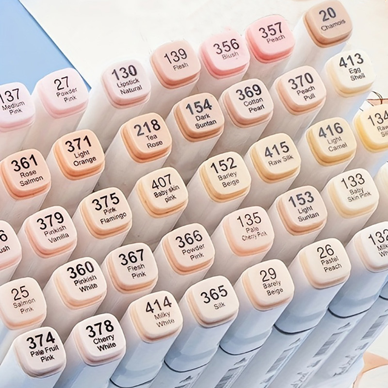 

6/10/24/30 Skin Colour Double Headed Oily Marker Set Sketch Drawing Graffiti Art Markers for Student School Supplies Stationery