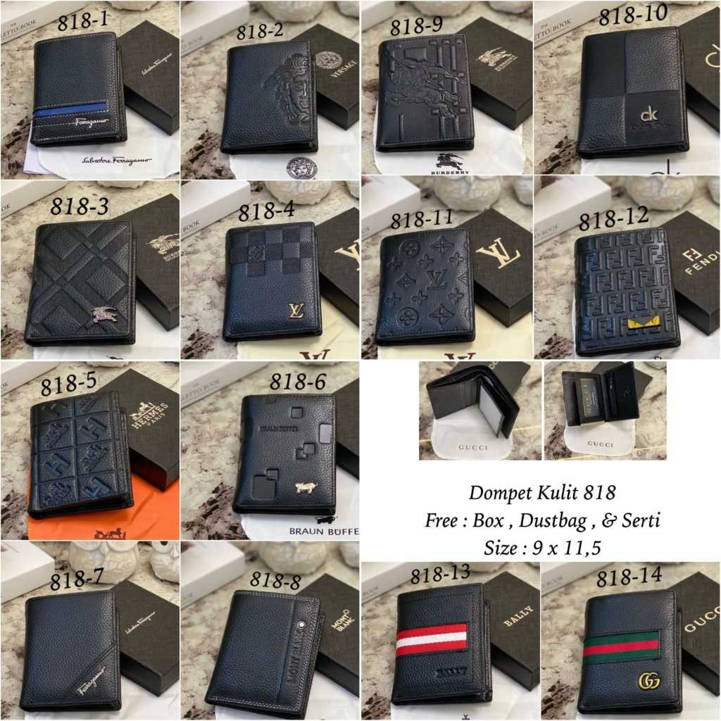 MK87YH Dompet Kulit Pria Kode 818 Free Box