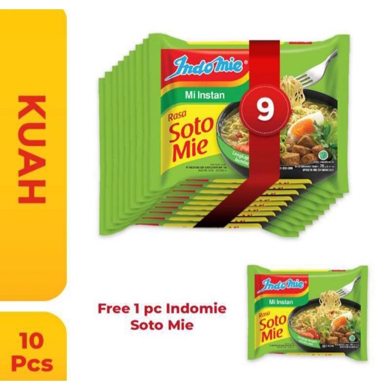 

Indomie soto 10 ocs