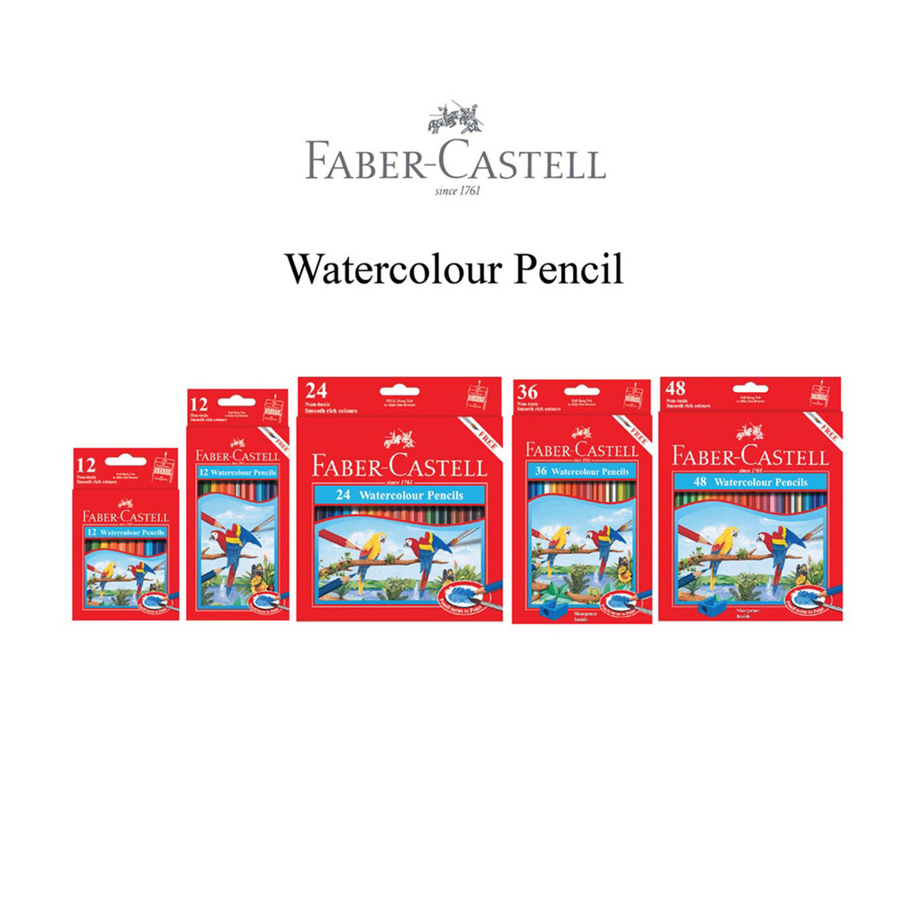 

Pensil Warna Pendek Faber Castell [12 Watercolour] / Alat Tulis Gambar Pencil Colour [114461]