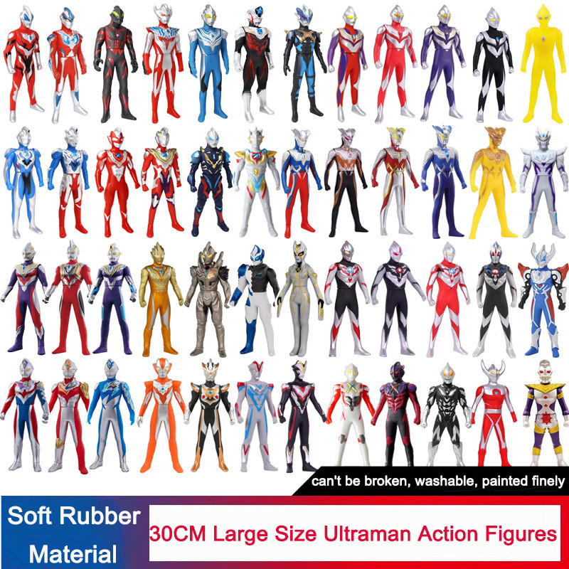 【30cm】⚡ Mainan Ultraman Ukuran Besar Karet Lembut Ultraman Zetto Belial Zero Action Figure Model Sen