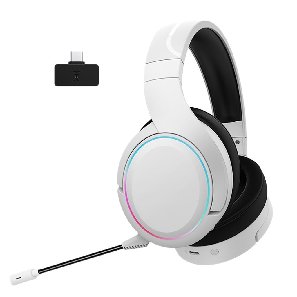 

X6 Pro 2.4G Wireless+BT 5.1 Headphones 7.1 Stereo Microphone Gaming Headset for PC/Laptop/Mobile/PS4/5/Switch/XBOX White