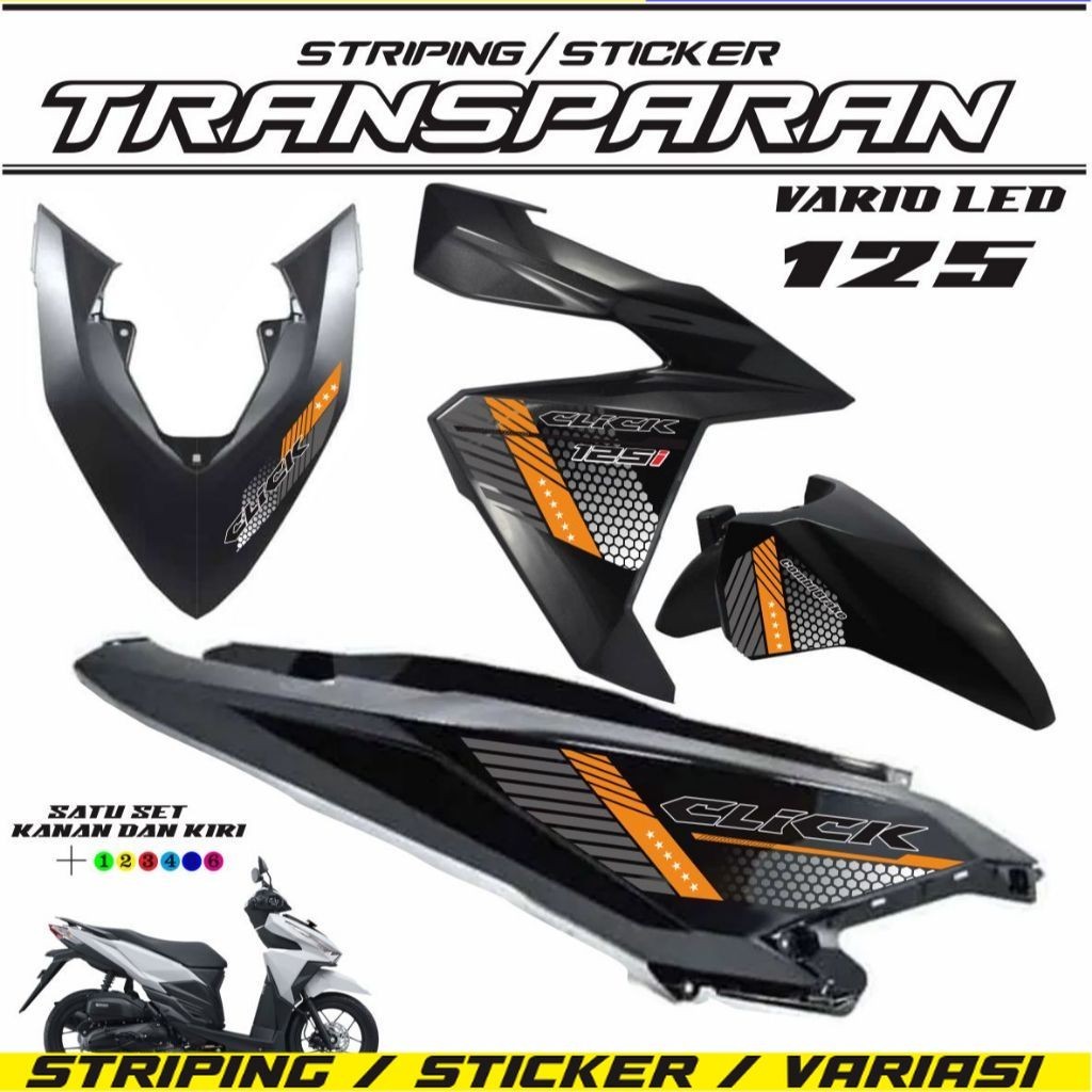 STRIPING MOTOR VARIO LED 125 FI TRANSFARAN STIKER TRANSPARAN VARIO LED 125 CLICK VARIO STIKER LIS MO
