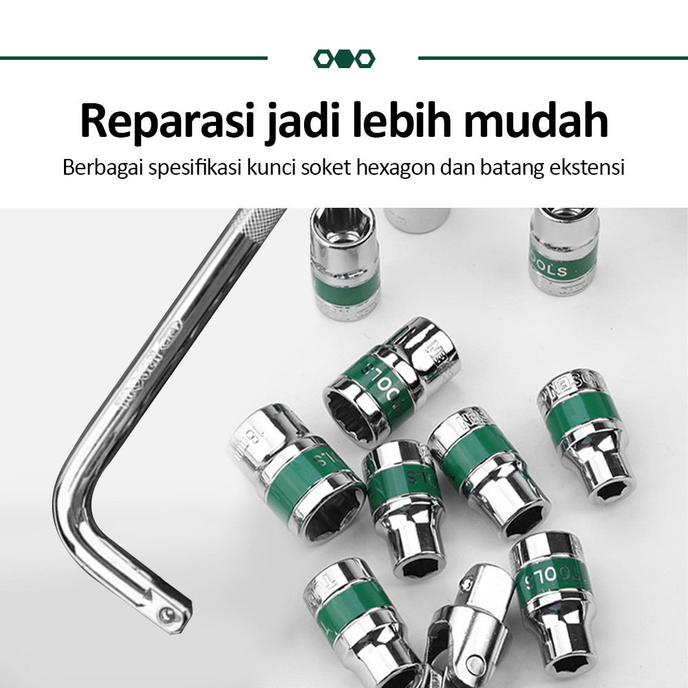 RB Bonkyo Mata kunci sok set Mata Sock Set Dan Gagang Sock L/Kunci Set Kunci Mata Shock TOOL KIT