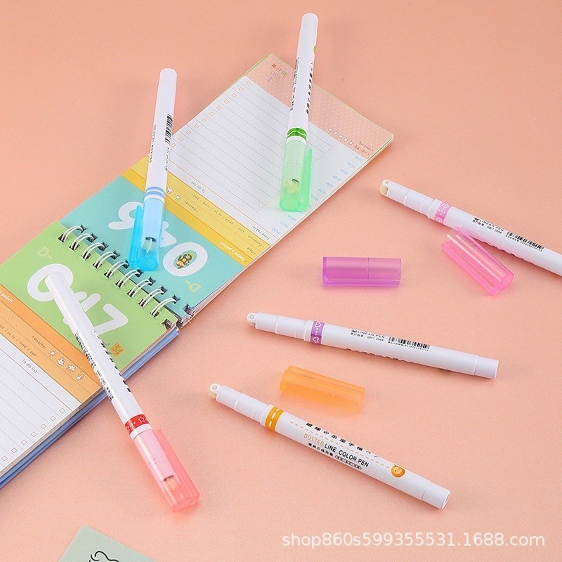 

ACEH.SDM 130914 Spidol Garis Aesthetic Warna Warni Spidol Garis Motif Lucu 1 Set 6 Pcs pulpen roller pen Higlighter Random Spidol Garis Line Marker Alat Tulis Kantor