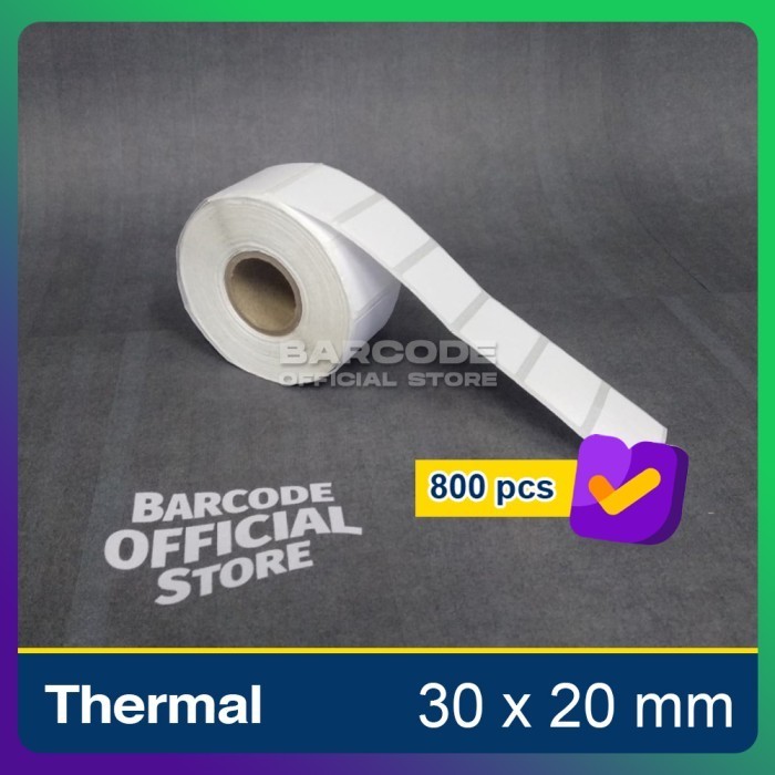 

KERTAS STICKER LABEL PRINTER BARCODE 30 X 20 MM - 1 LINE ( THERMAL ) -TAM69