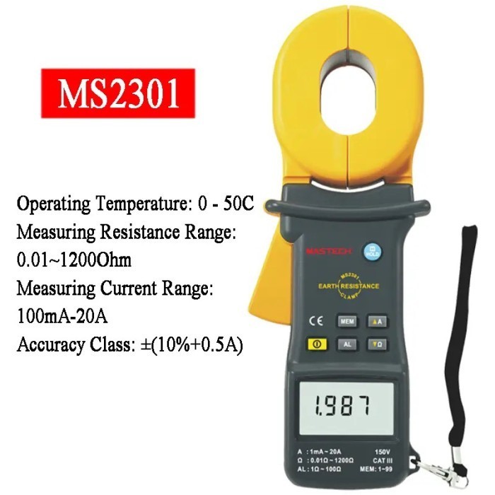 MS2203 Three Phase Power Clamp Meter Mastech Ampere Tang 3 Fas Fase