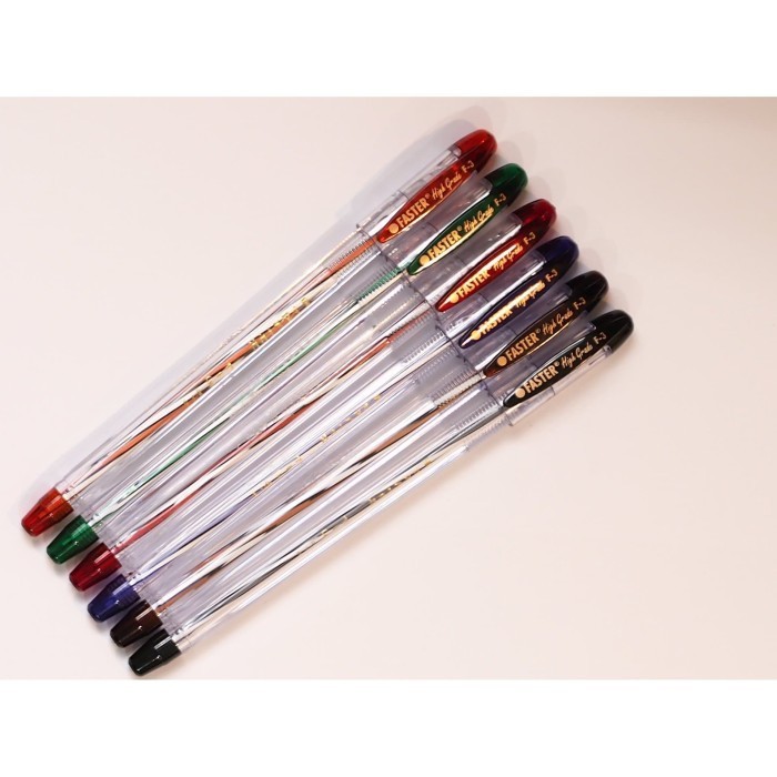 

promo ✨ -Ballpoint/ Pulpen Faster F3, 0.5mm isi 12 pcs- Black and Blue - Hitam