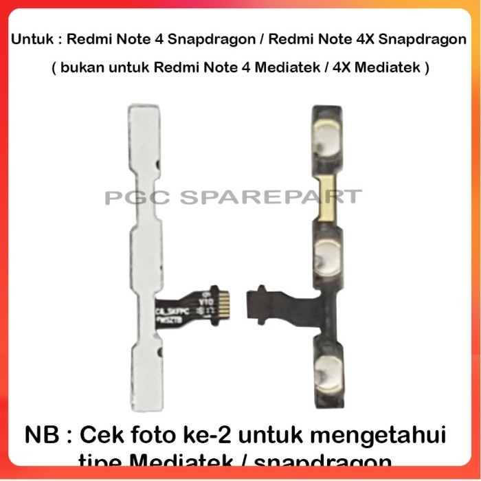 ORI Flexible Konektor Volume Power On Off Redmi Note 4 / 4X Snapdragon