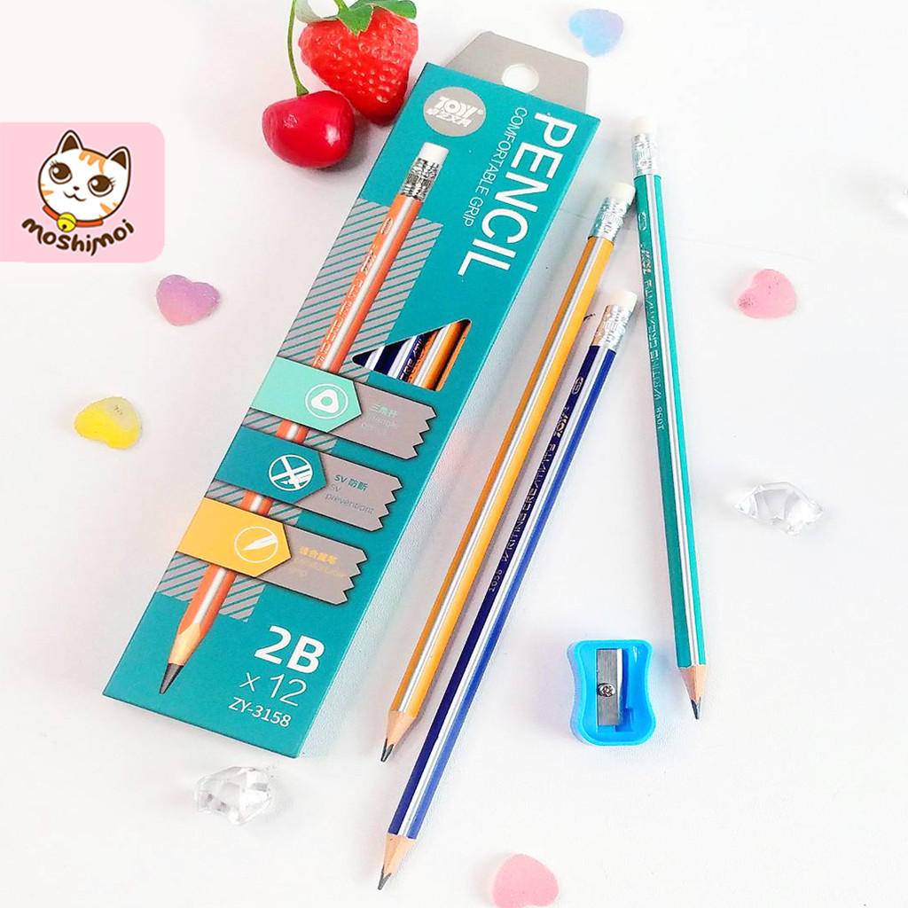 

Pensil Kayu / Pensil Set / Pensil Box Lucu Isi 12 Pcs Motif Salur 2B