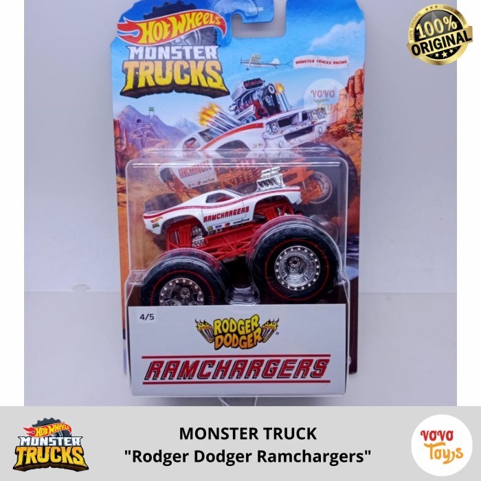 AR2158 Hot Wheels Monster Truck Rodger Dodger Ramchargers Hotwheels