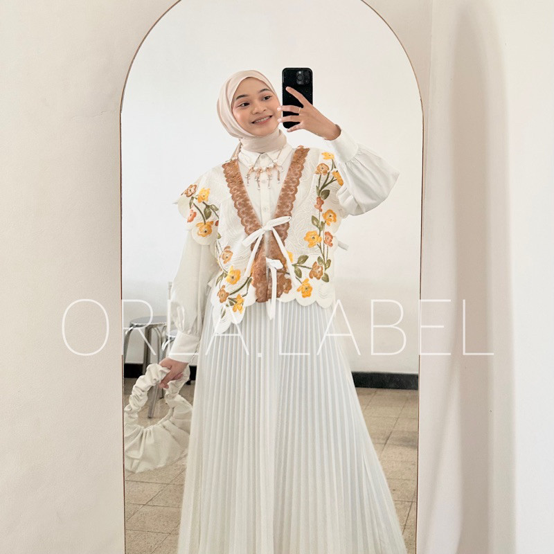 READY Flora Vest Outer Bordir / outer bunga / outer kondangan tenun / baju kondangan