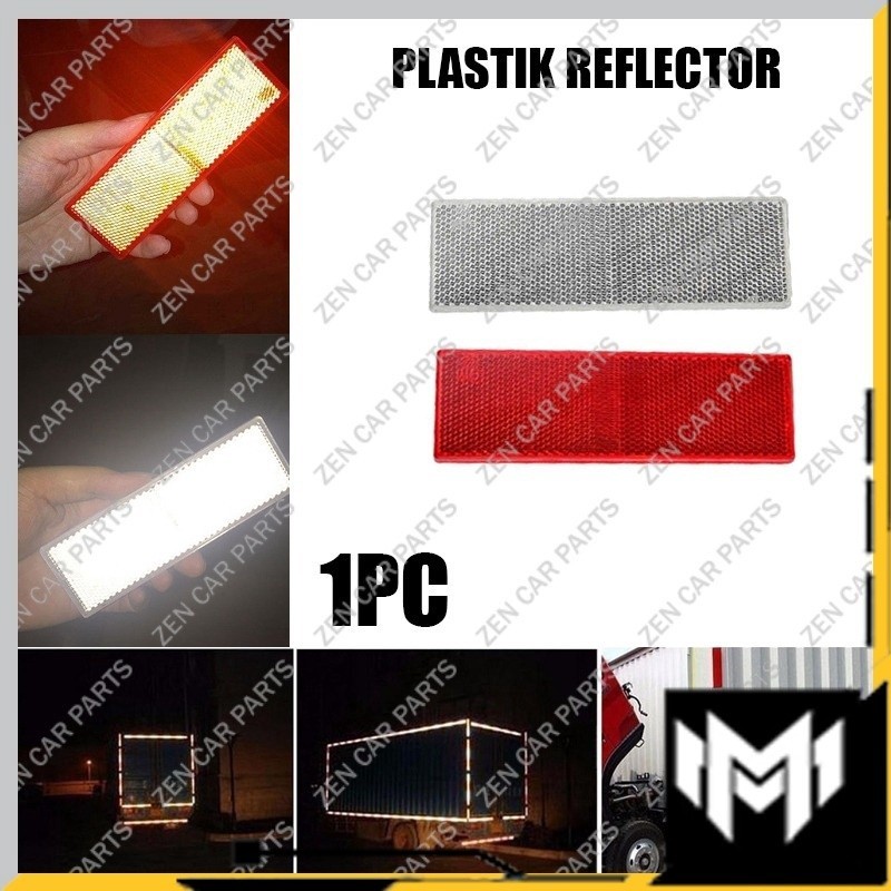 Plastik Safety Reflektor Warning Plate Stiker Reflective Sticker Pemantul Cahaya Mobil Truk KIR