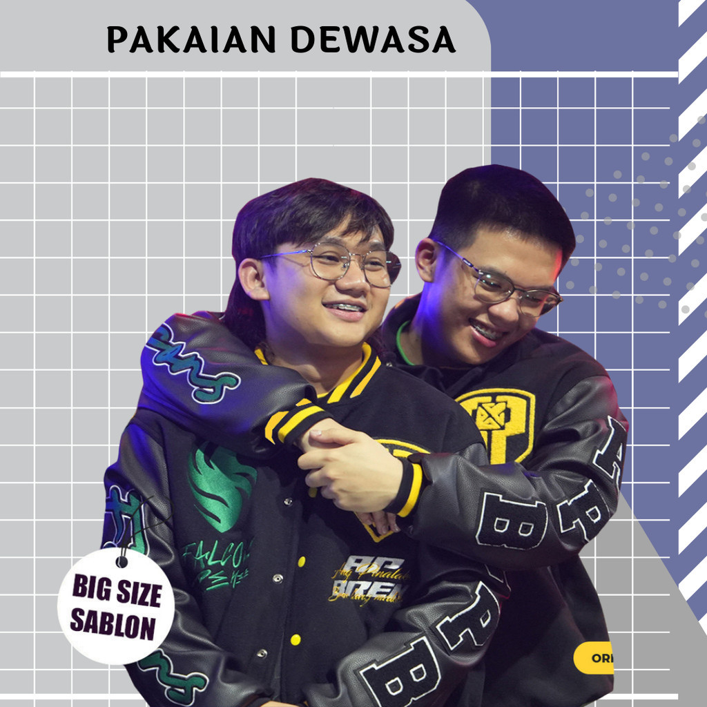 JACKET VARSITY TEAM FALCONS TERBARU TAHUN 2024 RRQ ALTER EGO AP BREN ECHO JAKET GAMESS M L XL XXL XX