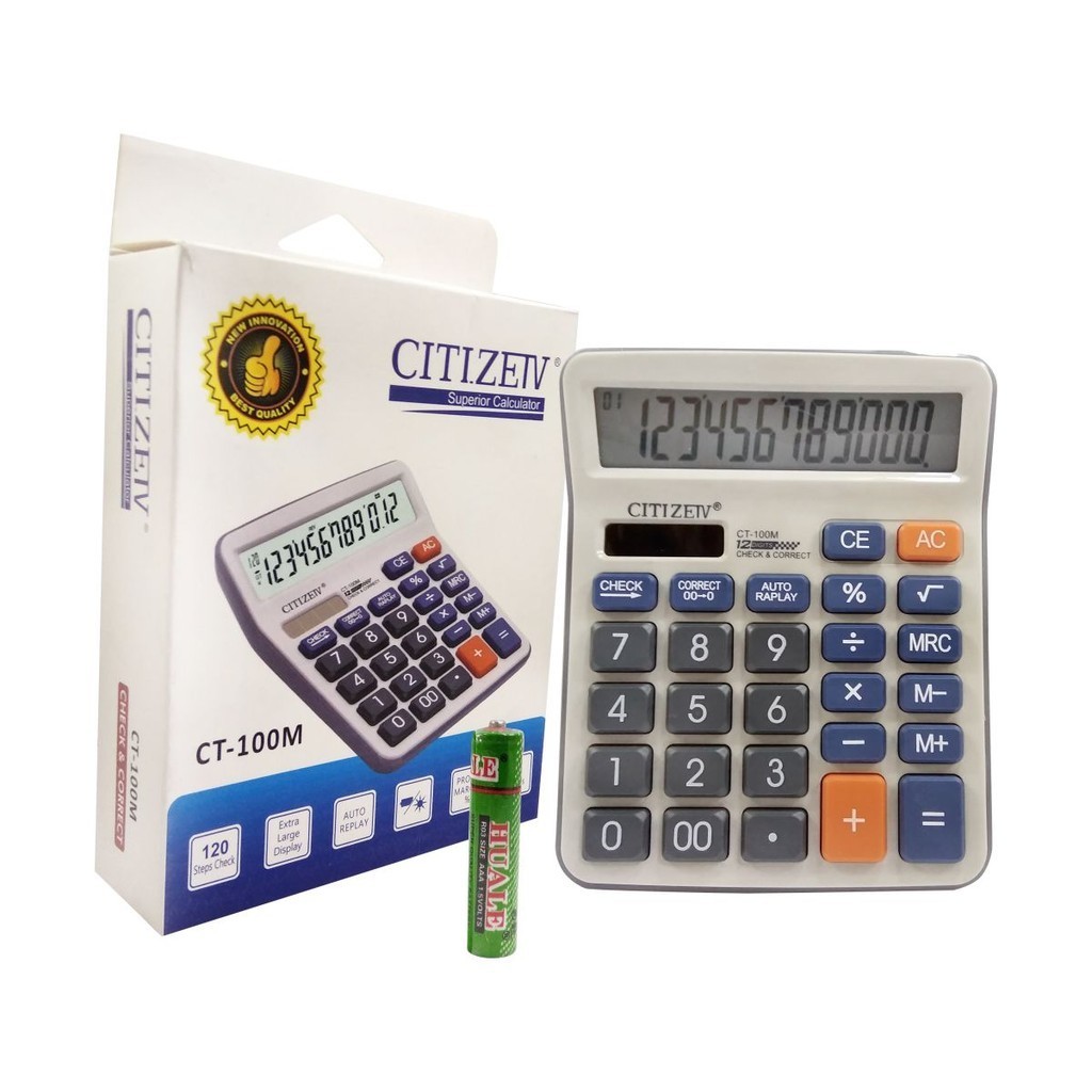 

Kalkulator Citizeiv CT-100M Check dan Correct 12 Digit
