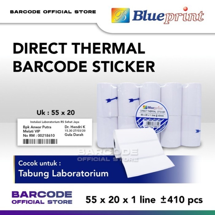 

Stiker Label Printer Bluetooth 55 x 30 mm Thermal 1 Line Diameter 48mm - 55x20 mm -TMA56