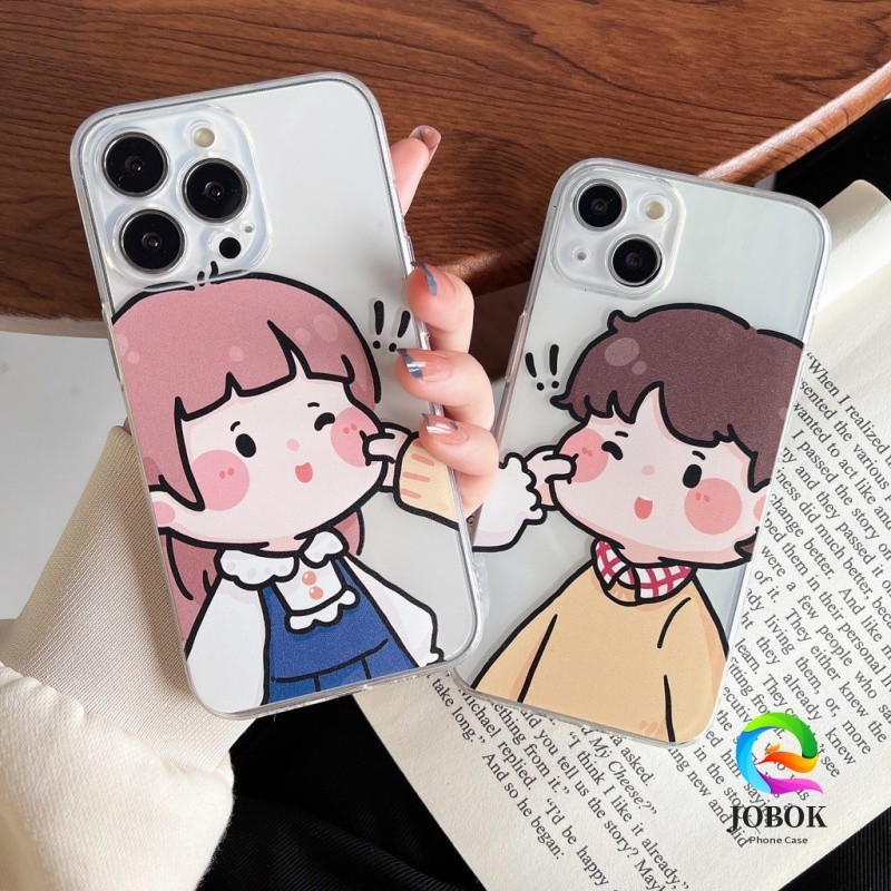 Casing Iphone Couple Lucu  Case Bening Clear Case Iphone 13 12 11 PRO MAX 14 15 PLUS XS XR 6+ 7+ 8 P