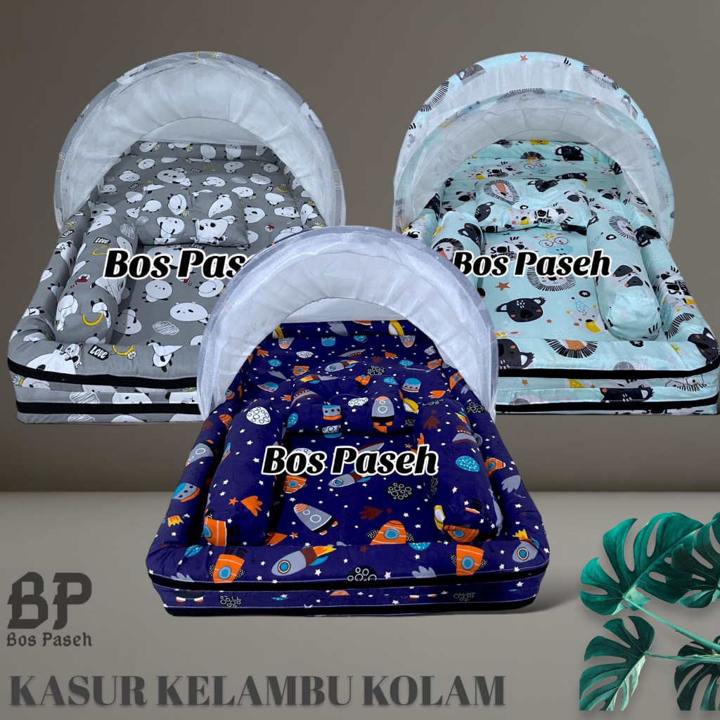 New Normal Kasur Kelambu Bayi Set Bantal Guling PREMIUM / Kasur Lipat Kelambu Bayi / Kasur Kelambu