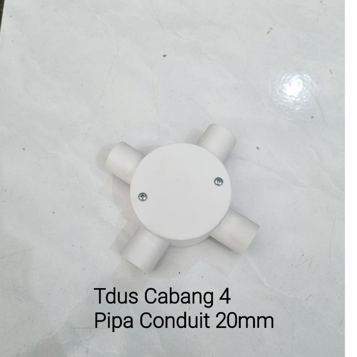 Tdus pipa conduit 20mm cabang 4 / Tedus / Tdos cabang 4 pipa 20 mm