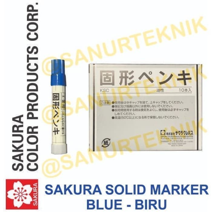 

Solid Steel Marker/ Spidol Penanda Besi Baja Permanen Sakura BIRU