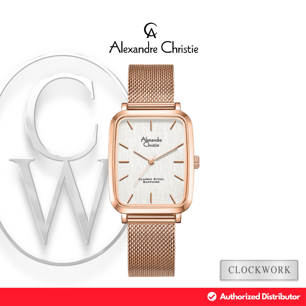 Jam Tangan Pria Alexandre Christie Classic Steel AC 8699 MHBRGSL Rantai Pasir / Mesh Strap Casual Mi