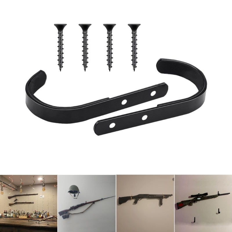 2 Pack Shotguns Hanging Hook Holder Guns Storage Display for Rifles, Shotguns, Airsoft Guns Rack Wal
