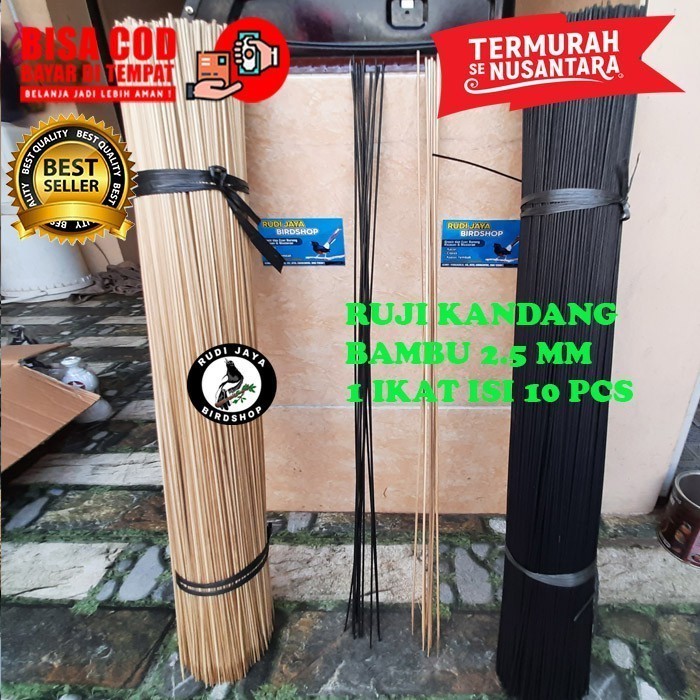 RUJI SANGKAR JERUJI BAMBU PUTIH UNTUK SANGKAR BURUNG 1 IKAT +- 100 BATANG UKURAN 2.2 MM 2.7 MM