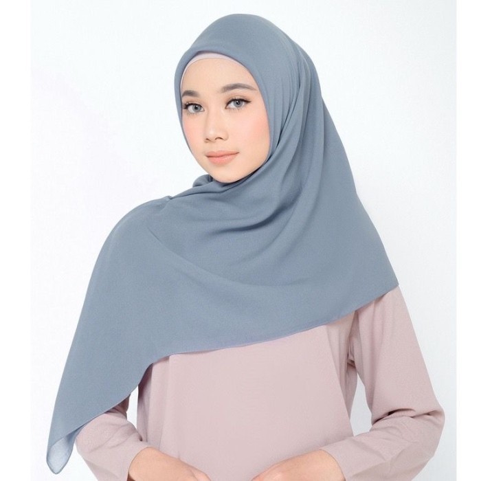 promo ✨ -ZM Zaskia Mecca - Sana Dark Grey Hijab Kerudung Segi Empat