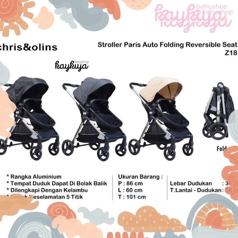 stroller paris auto folding reversible seat z18