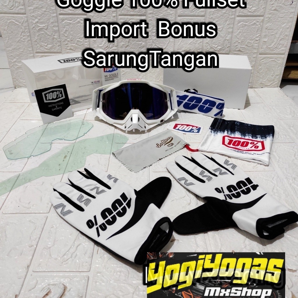 Kacamata IMPORT Goggle KUALITAS  PREMIUM BONUS SARUNG TANGAN- Goggle trail motor cross - Kacamata tr