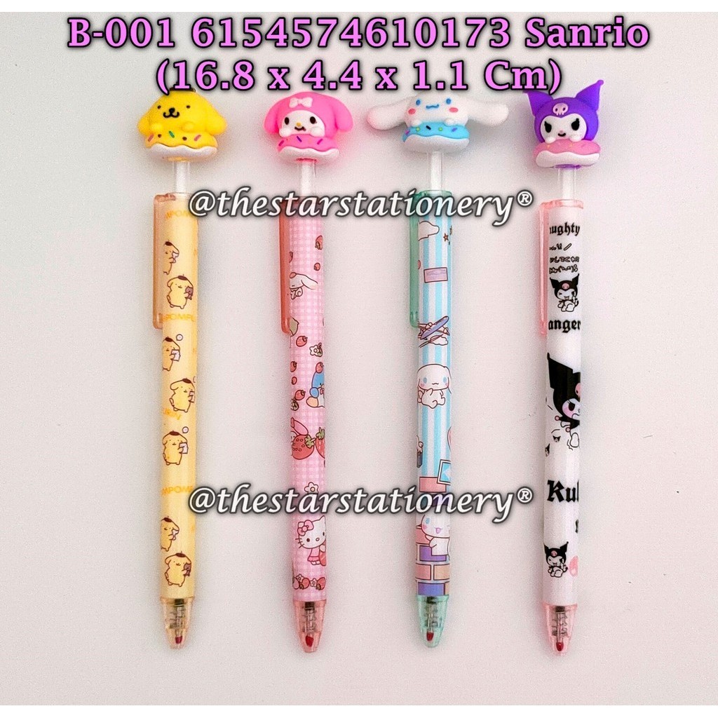 

(1 Biji) Bolpen Cetek Sanrio B-001 6154574610173 0.5mm / Pulpen klik Kepala Sanrio / Pena Kuromi