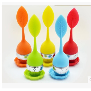 leaf Metal Tea Ball Infuser Silicone Tea Strainer, 1pcs Tea tools tea infuser