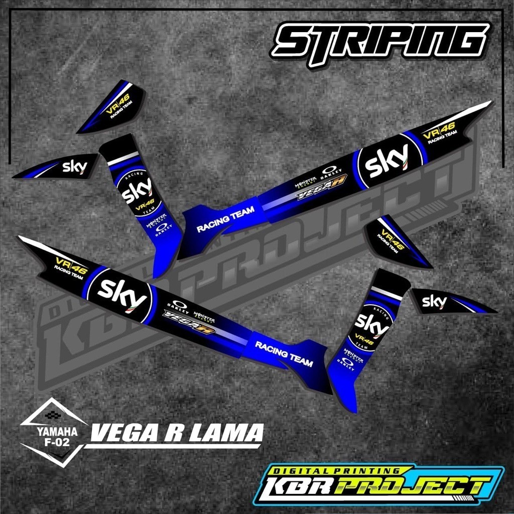 Stiker VEGA R LAMA striping VEGA R LAMA motor YAMAHA motor sticker variasi
