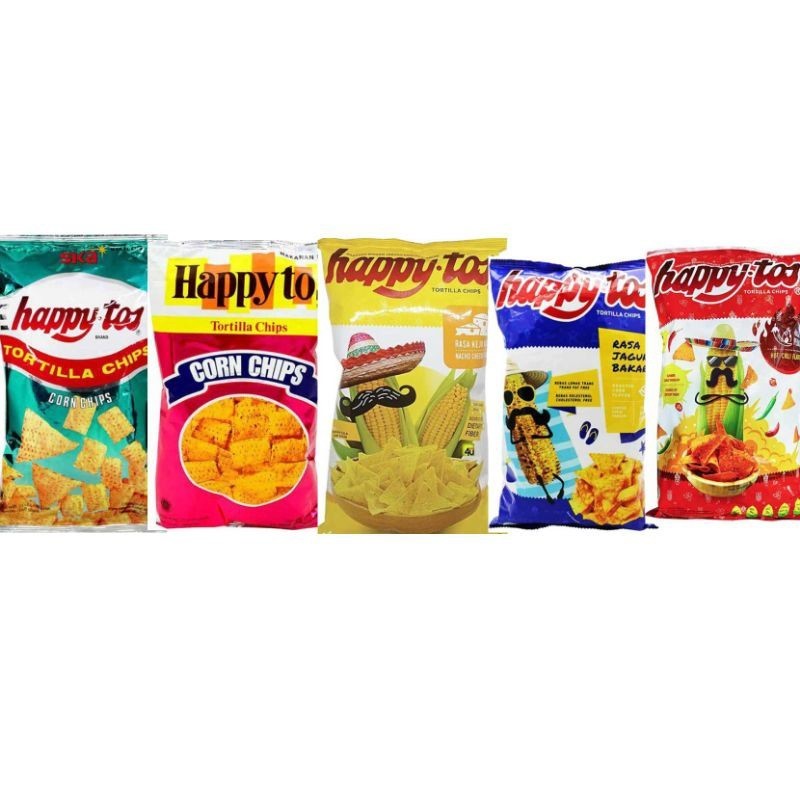 

HAPPYTOS 140 gr snack Tortilla Chips Keripik Jagung
