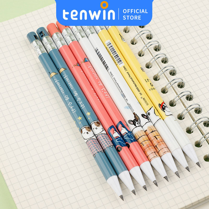 

Pensil Mekanik 2.0mmsiswa sekolah dasar menekan pensil otomatis tanpa potong dapat mengubah isi ulang-tenwin offical