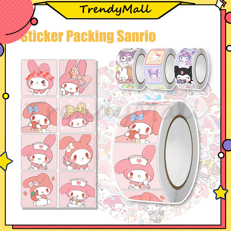 

500Pcs/Roll Stiker Sanrio /Sticker decor serbaguna motif sanrio/Stiker Roll Label Lucu/Melody Kuromi DIY Sticker Untuk Dekorasi /1Rolls STICKER SANRIO KUROM