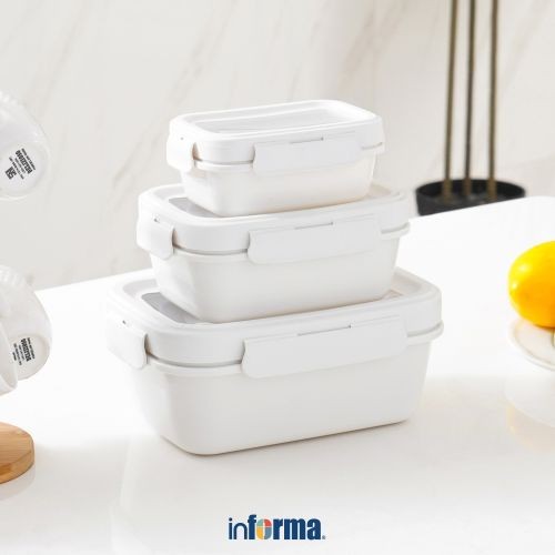 INFORMA APPETITE SET 3 PCS ARIA WADAH MAKANAN RECTANGLE FOOD CONTAINER KOTAK MAKAN FOOD GRADE