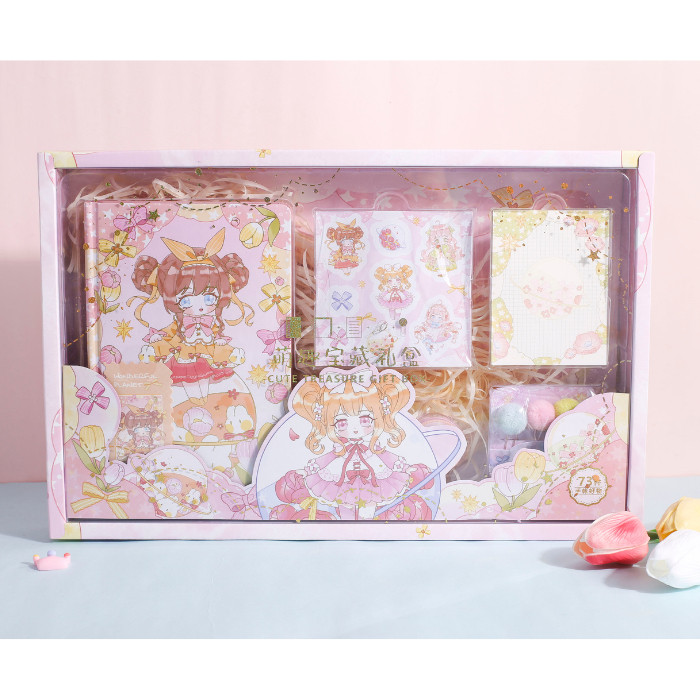 

6 in 1 Gift Set Paket Jurnal Set Diary Notebook Hadiah + Paperbag 1964