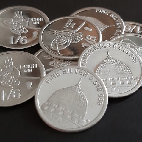 LOGAM MULIA KOIN PERAK DIRHAM 1/6 DANIQ IMN NABAWI FINE SILVER COIN (BS)