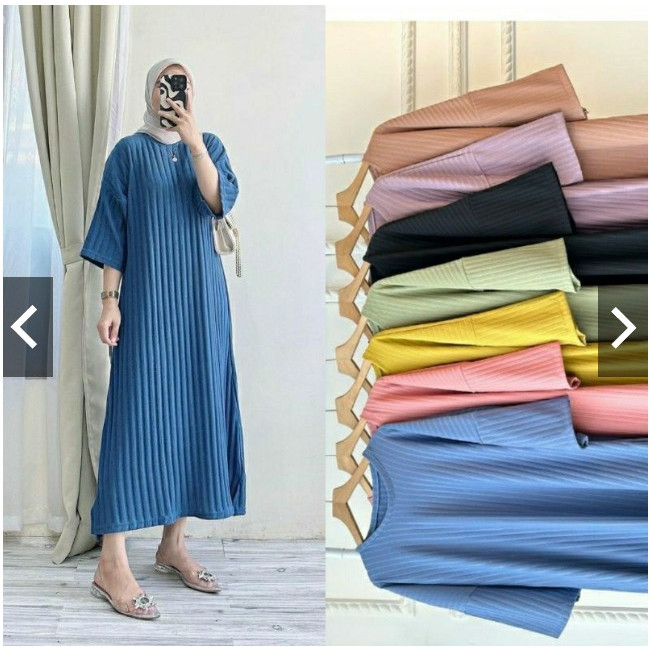 Casa Gamis / Luna Dress Midi Knit Premium Hornet / aulia