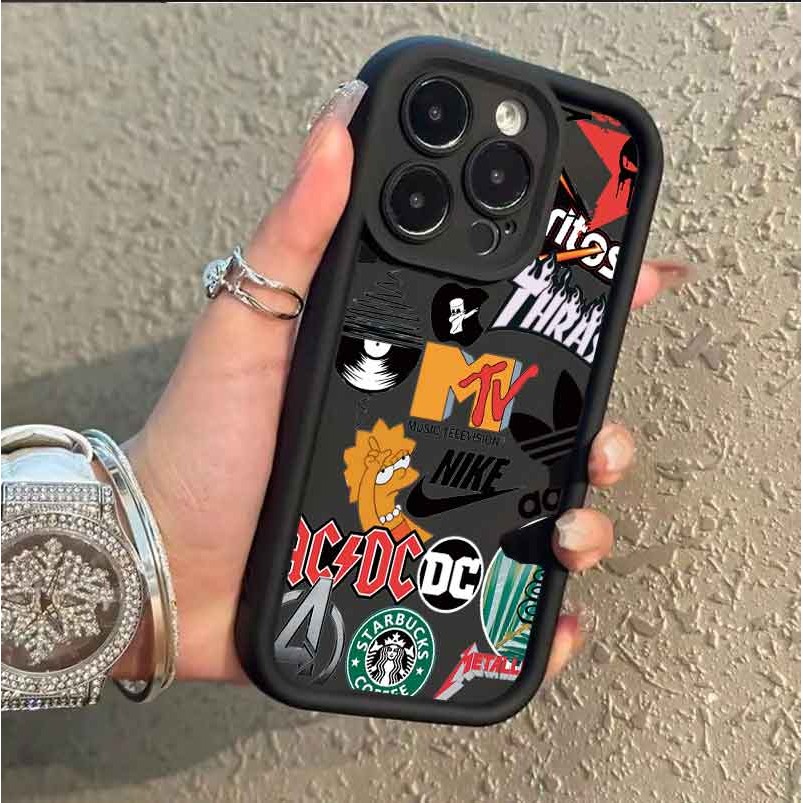 Premium Luar negeri Hitam Nike Starbucks NBA Fashion Brands Cowok Cewek hp case Oppo Reno 11f  A3 Pr