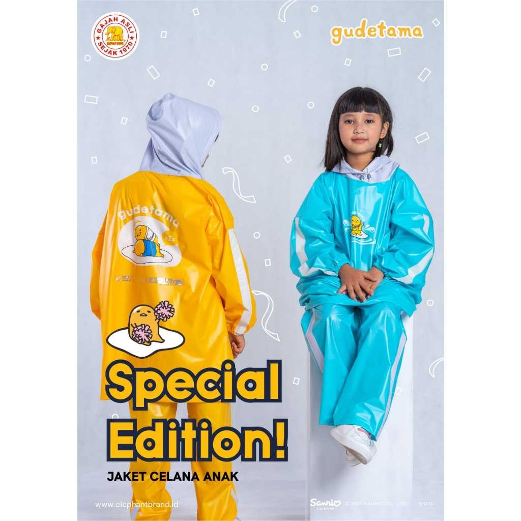 Jas Hujan Setelan Anak Elephant Brand - Gudetama Edition