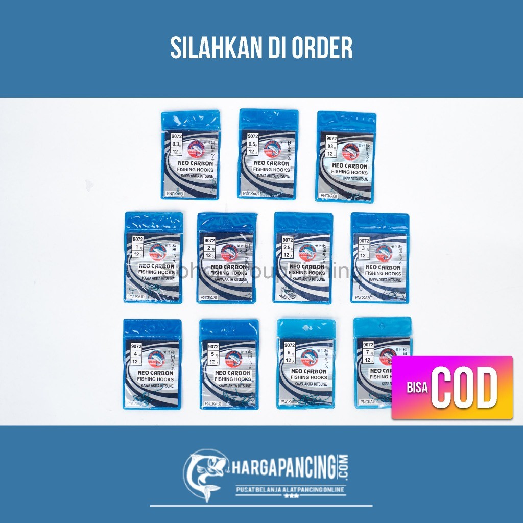 Mata Kail Pancing Neo Carbon 9072 Akitakitsune Lubang Warna  Biru