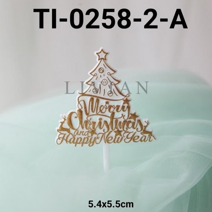 

lv GR-TI-0258 Cake topper natal merry christmas happy new year tahun baru - TI-0258-1, B - MERAH