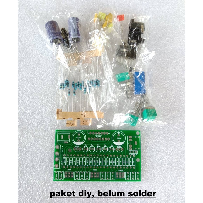 DIY Stereo Bridge 15W TDA7297 Amplifier Plus Tone control Part And Tool