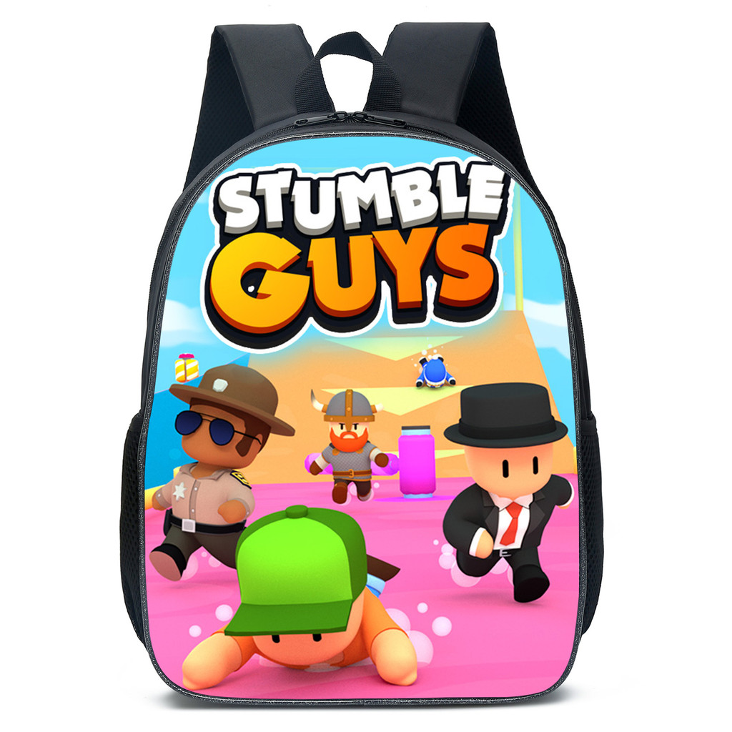 Stumble Guys School Bags 15inch Lightweight Children Backpack Girls Boys Orthopedic Kids Book Bags P
