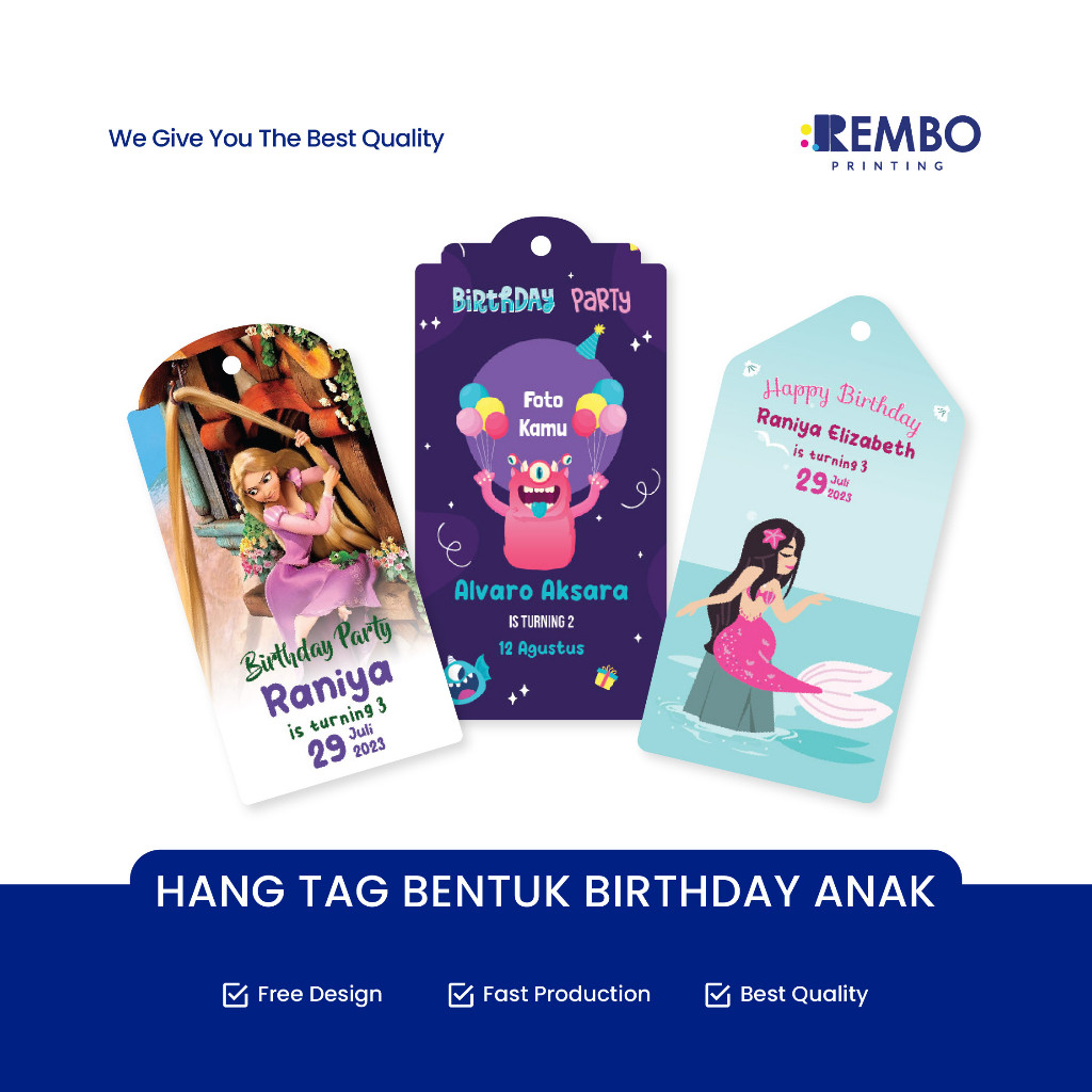 

Hang Tag Bentuk Ulang Tahun Anak - Label Baju Bentuk - Cetak Hangtag Baju Bentuk - Label Merek - Hang Tag custom TERLARIS